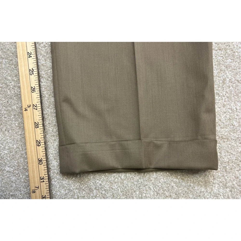 Jos A Bank Traditional Fit Signature Gold Men Wool Pleated Dress Pants 37‎ Brown